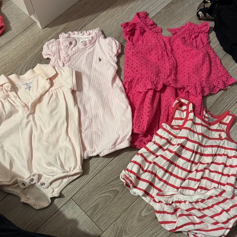 Ralph Lauren Pink and Red Kids One Pieces